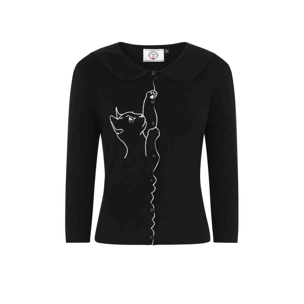 Dancing Days - CAT SCALLOP COLLAR Cardigan - Noir